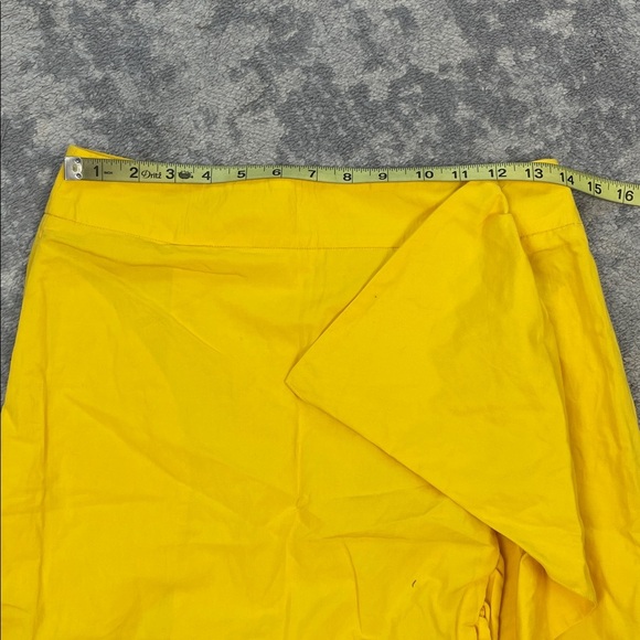 NWT La DoubleJ Bright Yellow Ruffle Faux Wrap Jazzy Skirt Midi Sz M - Picture 9 of 11
